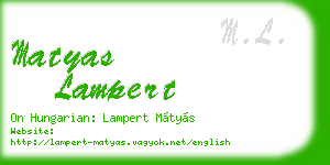 matyas lampert business card